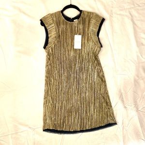 NWT Designer Zadig & Voltaire Size 12 Gypsy Rock Gold and Black Dress